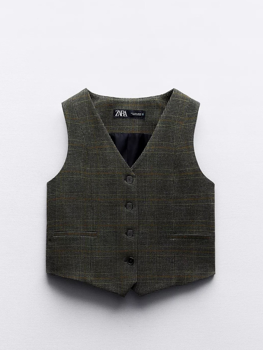 Zara tailored checkered vest with matching skort